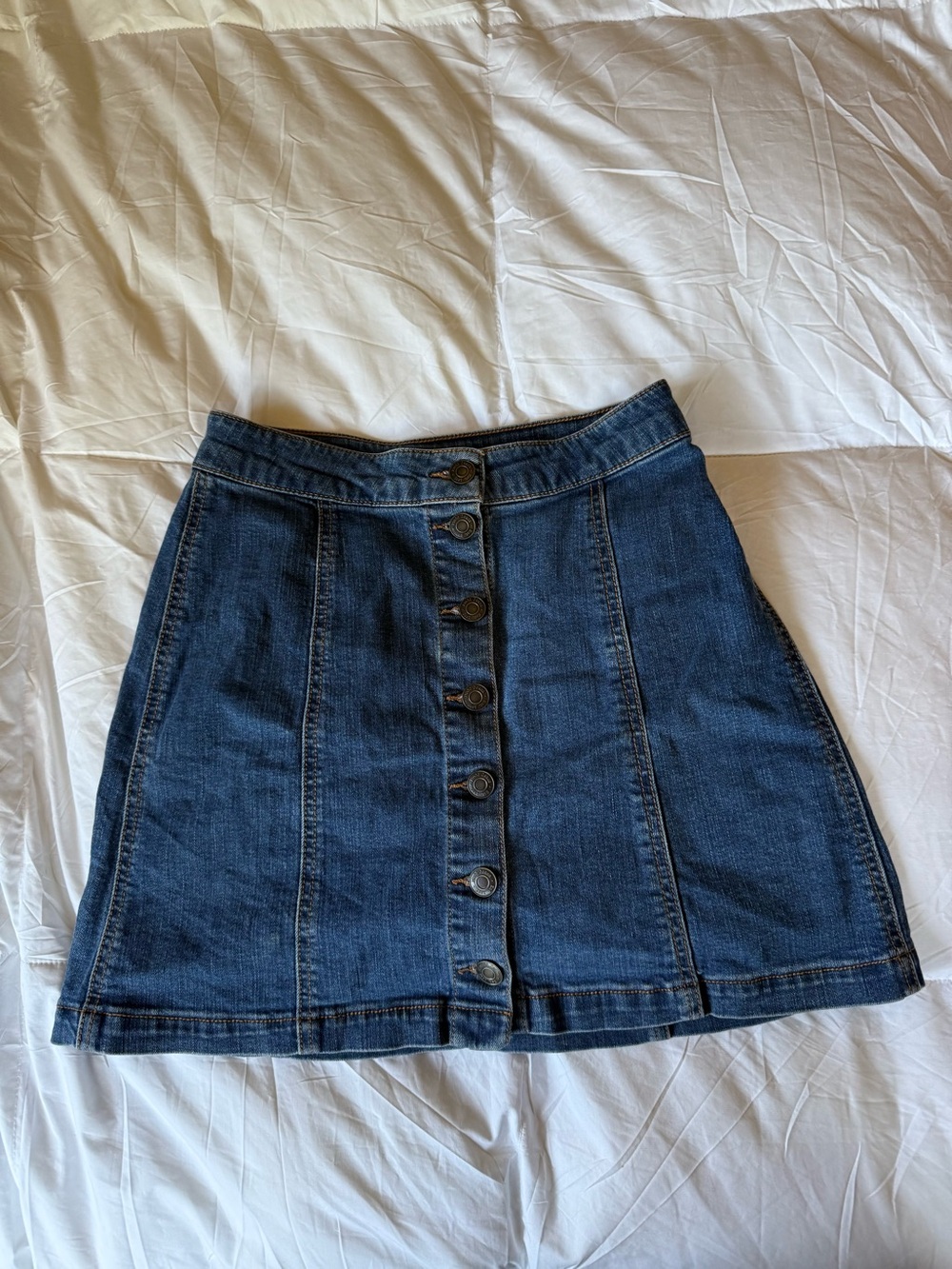 Blue Jean Button-Front Skirt - Women